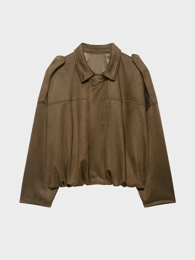 Luxury Faux Suede Bomber Jacket