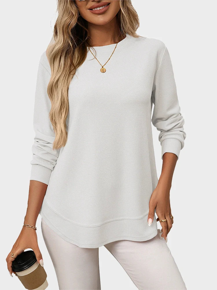 Women’s Casual Oversized Waffle Knit Shirt