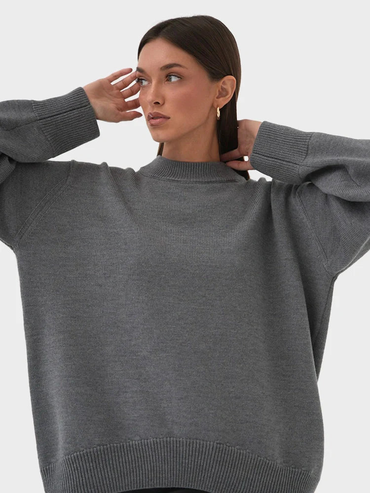 Long Sleeve Crew Neck Knit Oversized Sweater
