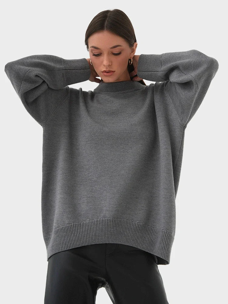 Long Sleeve Crew Neck Knit Oversized Sweater