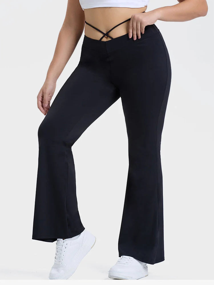 High-Stretch V-Waist Tie Leggings