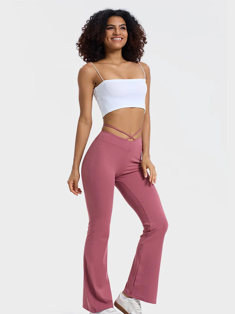High-Stretch V-Waist Tie Leggings