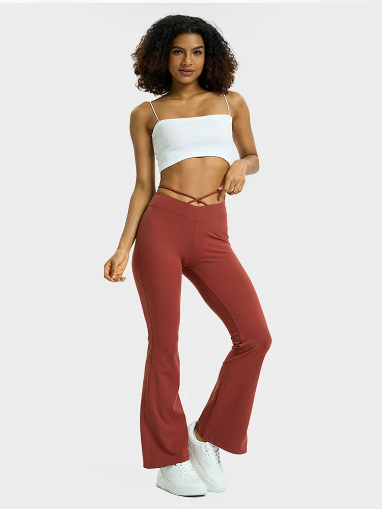 High-Stretch V-Waist Tie Leggings