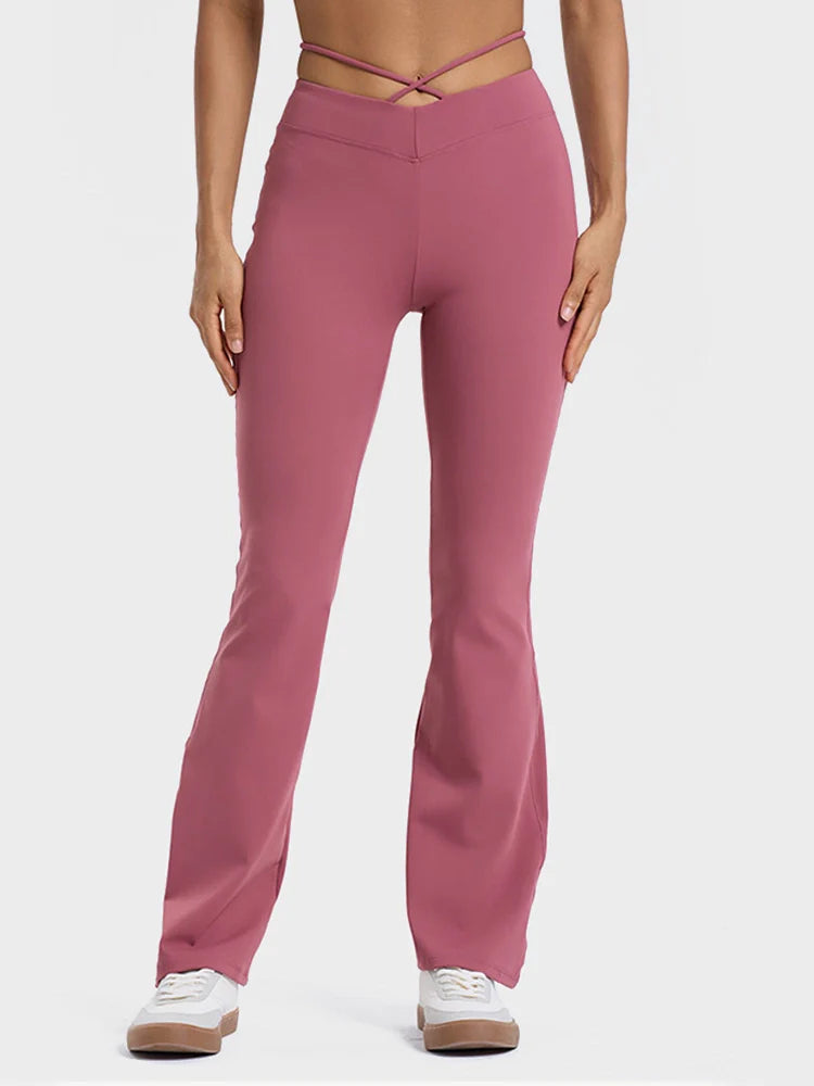 High-Stretch V-Waist Tie Leggings