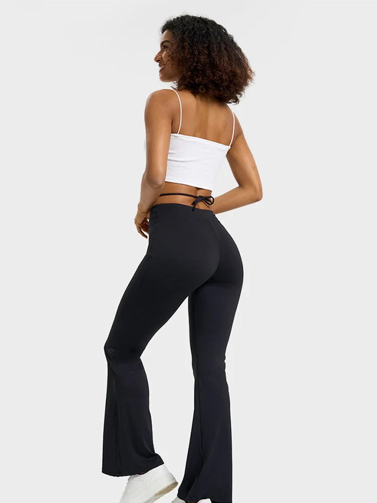 High-Stretch V-Waist Tie Leggings