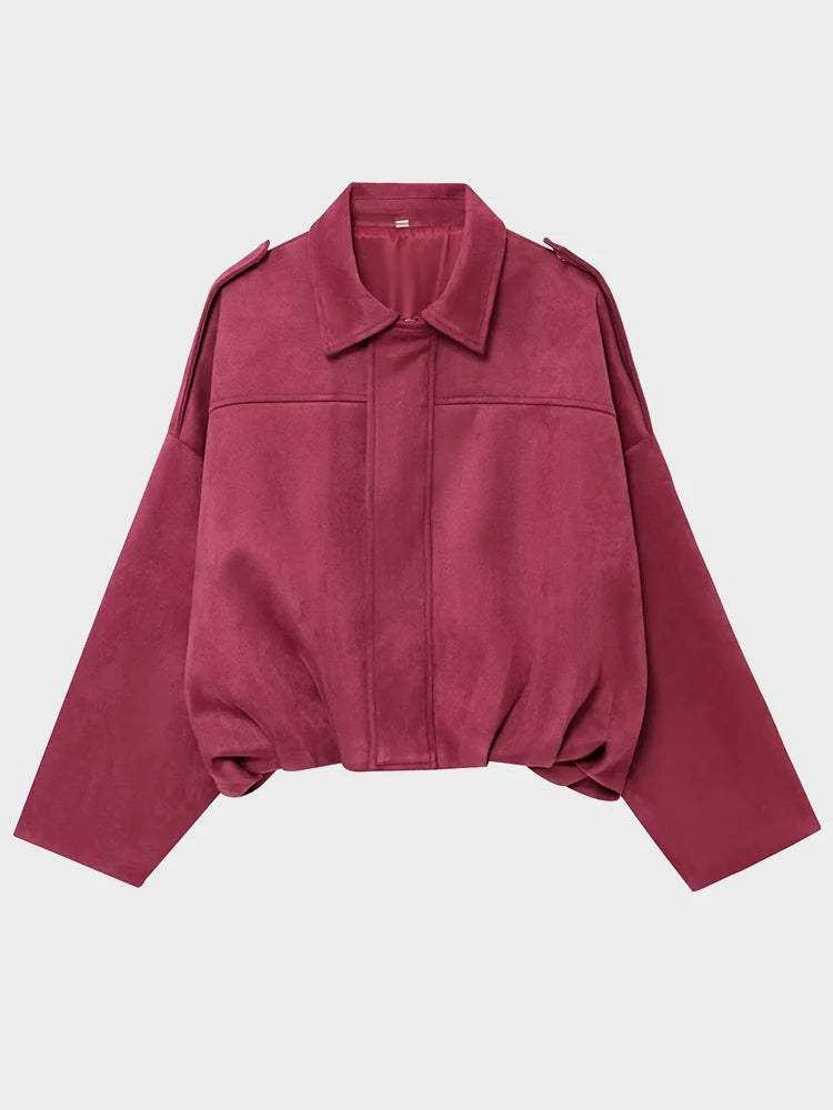 Luxury Faux Suede Bomber Jacket