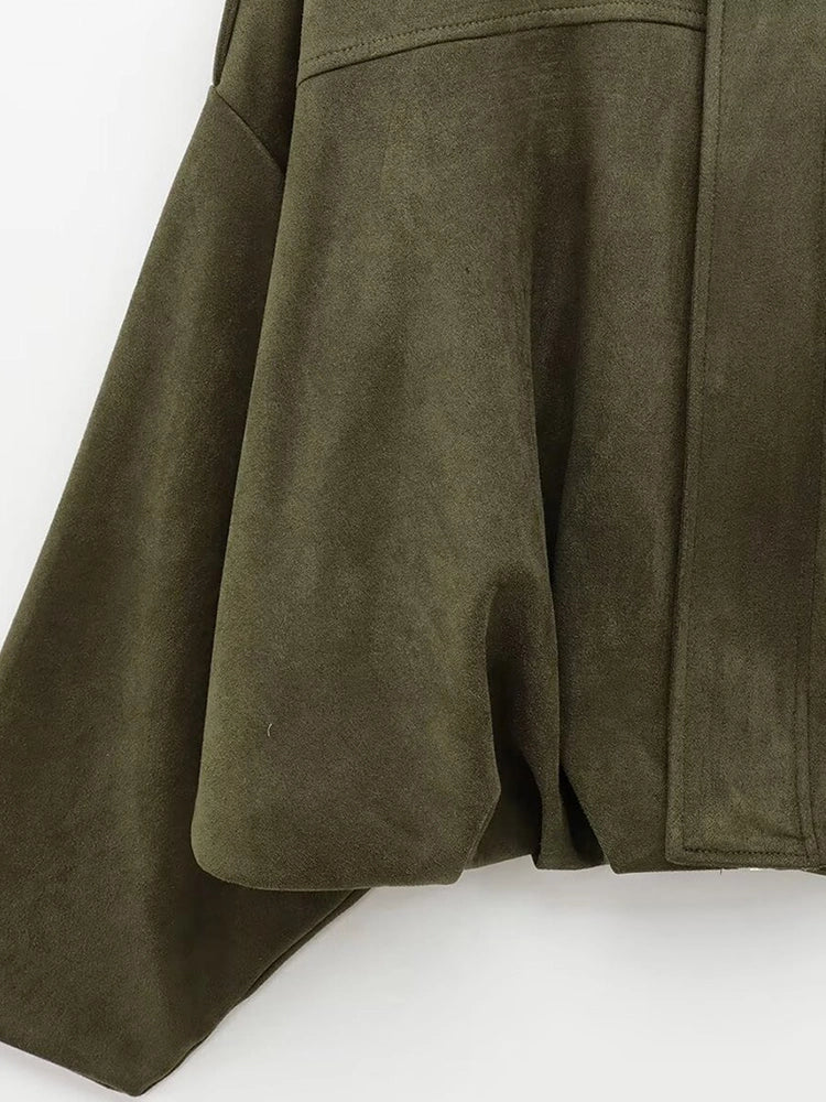 Luxury Faux Suede Bomber Jacket