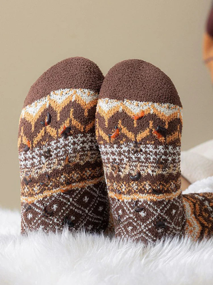 Women Socks Warm Winter Birthday Christmas Gifts for Women Soft Casual Hiking Socks Boho Style (Vintage Style)