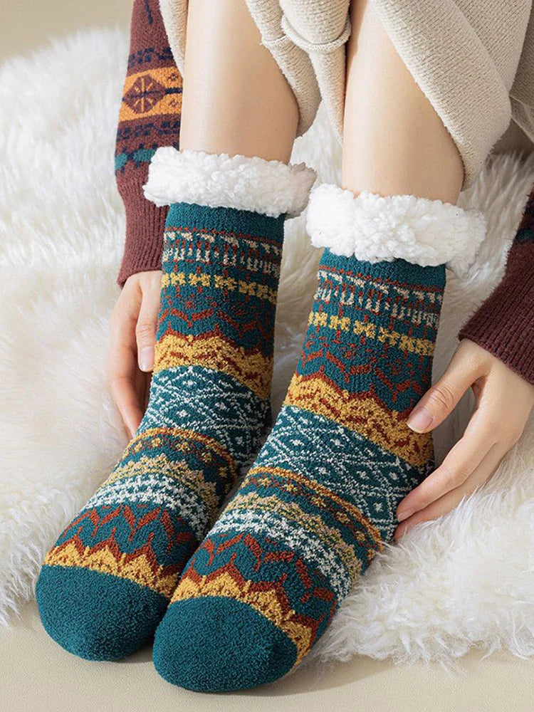Women Socks Warm Winter Birthday Christmas Gifts for Women Soft Casual Hiking Socks Boho Style (Vintage Style)
